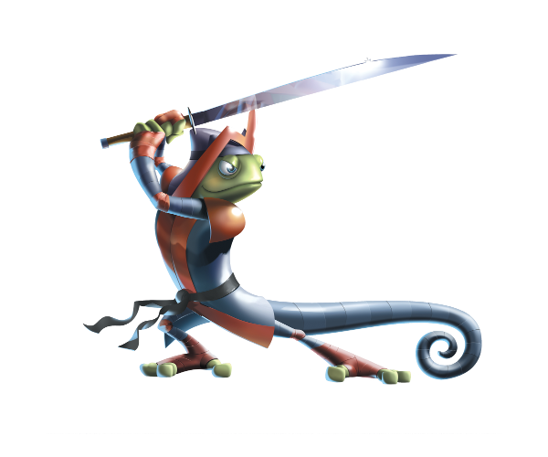 Samurai Gecko facing right